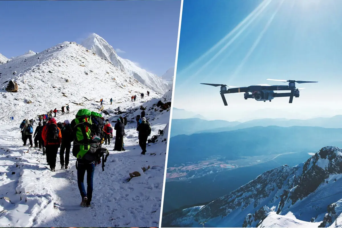 Los Drones están Transformando el Ascenso al Everest de Manera Sorprendente
